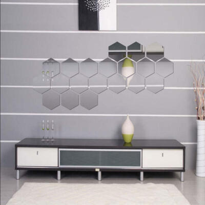 

WANGSCANIS 3D Mirror Hexagon Acrylic Removable Wall Sticker Decal Home Decor NEW