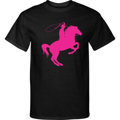 

Cowboy throwing lasso riding rearing up horse Custom Tshirt