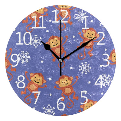 

Wall Clock Arabic Numerals Design Symbol Of A Monkey Round
