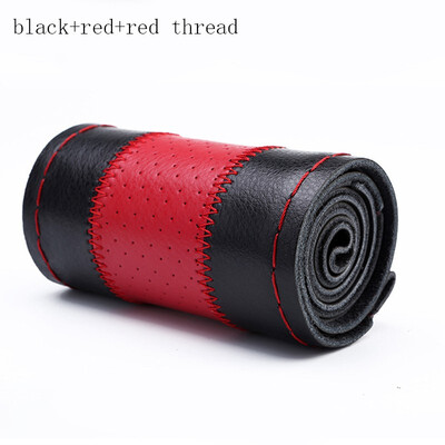 

Hand-sewing Car Steering Wheel Cover Genuine Leather Braid With Needle Thread Fashionable Auto Interior Accessory protection
