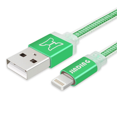 

JINDING JD-P012 кабель данных Apple iphone мобильный телефон быстрый заряд USB-кабель поддержки поддержки iphone5 / 6s / 7 Plus / SE / ipad air mini 2 м зеленый