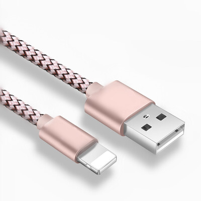 

Charger Data USB Cable For iPhone Fast Charger Colorful Braided Nylon Aluminum Fastest 1M 2M 3M