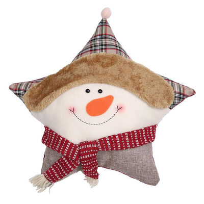 

UpperX Christmas Throw Pillow Pentagram Shape Cushion Home Decoration&Gift Snowman