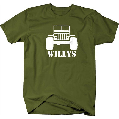 

Willys Jeep Military CJ TJ JK Flat Fenders Split Grill Mens T Shirt