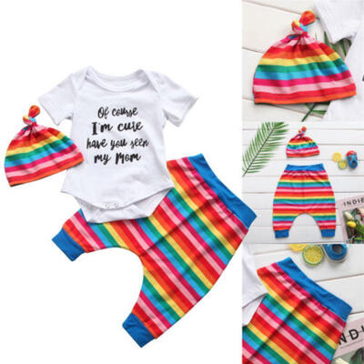 

Newborn Infant Baby Girls Boy Top T-shirt Romper Pants Clothes Outfits Set 0-24M