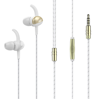 

WRZ headphone in-ear remote control running sports headset Apple Huawei glory mobile computer games to eat chicken karaoke wired hifi music earplugs with wheat I7 white gold