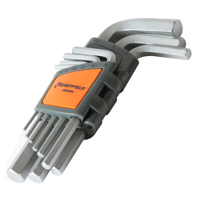 

Steel Shield SHEFFIELD S050004 9-piece hex wrench set metric standard length hexagonal S2 material durable