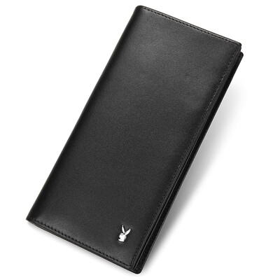 

Playboy Плейбой мужской Ши Duoka бит минимализма кошелек первый слой кожи длинный бумажник бумажник бумажник PAA2261-5B черный мужчина вшита