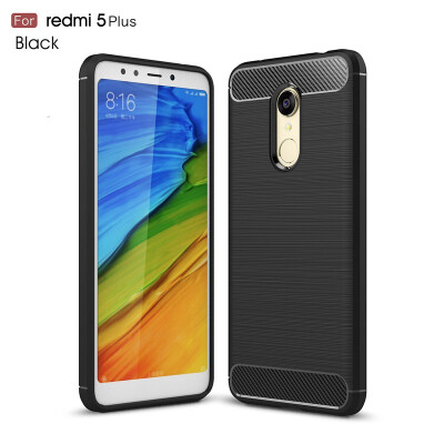 

Fivice Xiaomi Redmi 5 plus case Luxury brushed carbon fiber TPU soft shell