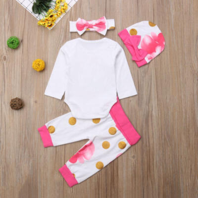 

4PCS Newborn Baby Girl Unicorn Clothes Bodysuit Romper Jumpsuit Pants Outfits US