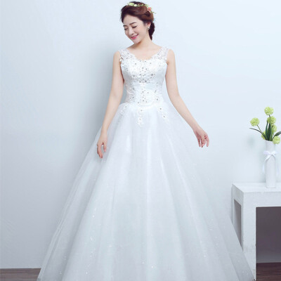 

Korean Lace Up Ball Gown Quality Wedding Dresses 2018 Customized Plus Size Bridal Dress Real Photo