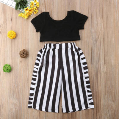 

Toddler Kids Baby Girls Clothes Short Sleeve Backless TopsLong Pants Outfit UK