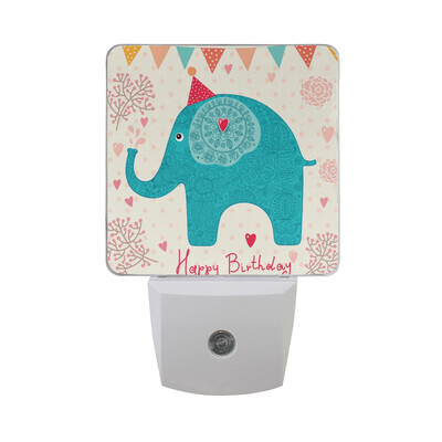 

ALAZA LED Night Light With Smart Dusk To Dawn SensorElephant Blue Red Black Plug In Night Light