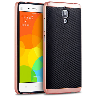 

MOONCASE Xiaomi 4 случая Роскошные углеродного волокна [ударопрочный] Гибкая съемная PC рамка бампера + Бронированная ТПУ обложка чехол для Xiaomi Rice 4 Mi4