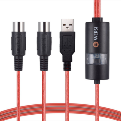 

USB IN-OUT MIDI Adapter Cable PC to Music Keyboard Adapter Cord for Music Studio