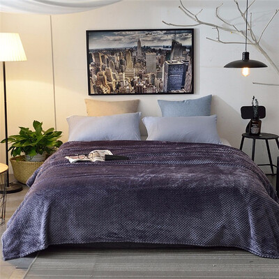 

Luxury Blanket Pineapple Quilted Bedspread Jacquard Gray Bedspread Flannel Throws Solid Bedspread&Blanket Single Double