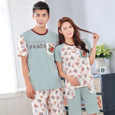 

Arctic cashmere short-sleeved pajamas comfortable couple pajamas home men&women pajamas home service summer men&women pajamas B541105912 bear women L