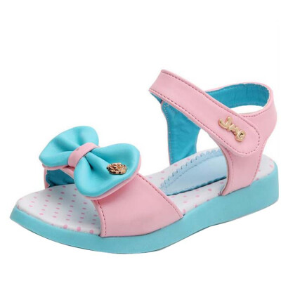 

2016 Summer Kids Girls Fashion Sandals Soft Bowknot Princess Flats Dress Shoes
