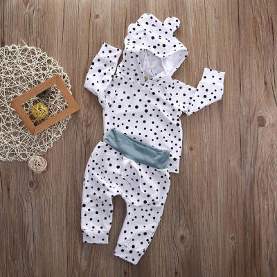 

Infant Baby Boy Girl Hooded Tops T-shirt Pants Leggings Outfits Polka Dots USA