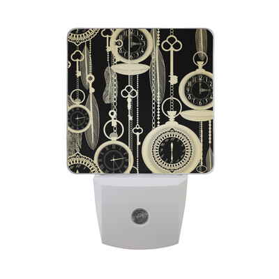 

ALAZA LED Night Light With Smart Dusk To Dawn SensorVintage Pocket Watch Plug In Night Light