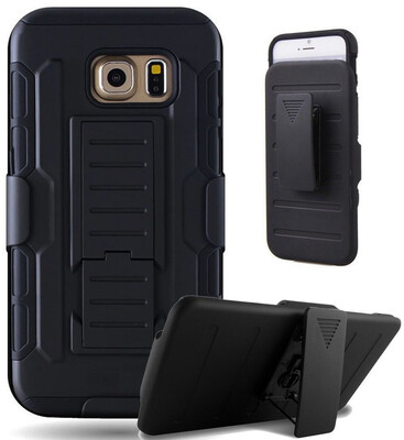 

Fivice Samsung S6 EdgeG9250 Case TPU armor anti-drop mobile phone outdoor bracket back clip PC shell phone case