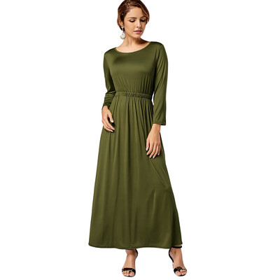 

A Line Long Sleeve Long Dress