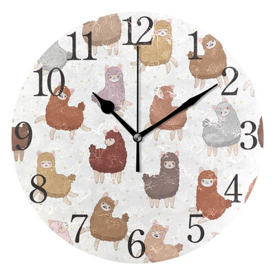 

Wall Clock Arabic Numerals Design Little Lambs Cute Round