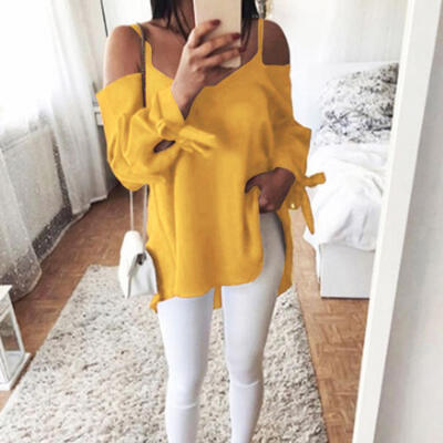 

Fashion Womens Long Sleeve Loose Blouse Casual Shirt Summer Chiffon Tops T-Shirt