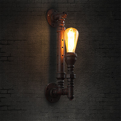 

Baycheer HL371103 Torch Single Lighted Warehouse Pipe LED Wall Sconce rust