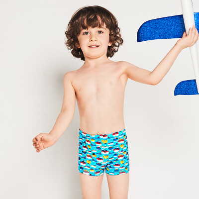 

Yizi childrens swimwear boys swim trunks baby hot spring swimming trunks small childrens boxer shorts EZI18B020 blue print 120cm