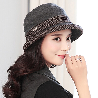 

Lan Shi rain hat female autumn&winter curling small hat female cotton British beret cap M0521 gray
