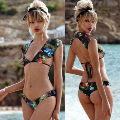 

Womens Bikini Set Padded Swimsuit Push-Up Bra Bandage Beachwear Swimwear Bathing