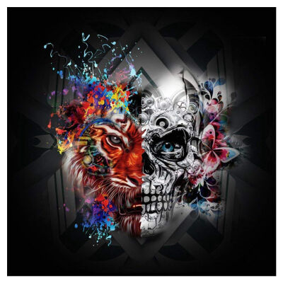 

UpperX 5D Diy Diamond Painting Cross Stitch SkullHalloween giftSkeleton Diamond Embroidery Full Round Diamond Mosaic Painting