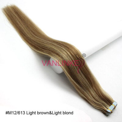 

Tape In Human Hair Extensions 16" 18" 20" 22" 24" Machine Made Remy Hair On Adhesives Tape PU Skin Weft Invisible 20pcs