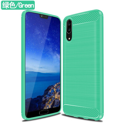 

Fivice HUAWEI P20 case Brushed carbon fiber silicone anti-fall soft shell phone case