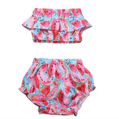 

USA Newborn Baby Girls Watermelon TopsBottoms Briefs 2pcs Outfits Set Clothing