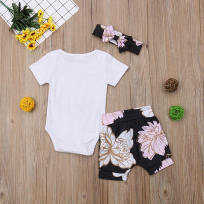 

Toddler Baby Girls Floral Tops Romper Bodysuit Pants Shorts Outfits Clothes 0-2T