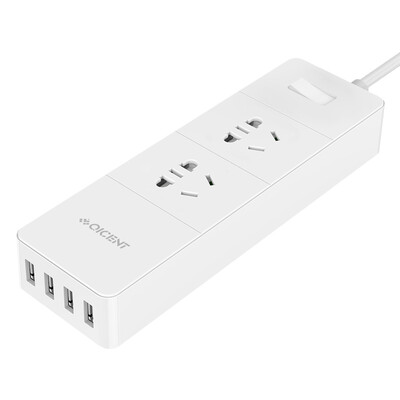 

QIC TM2A4U-V1 2-bit 15 m socket Smart 4-port USB plug-in board row drag board terminal block control switch white