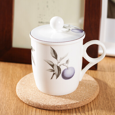 

Rhyme Tang Guizhu bone china office cup mark milk cup office cup cup cup cup purple fragrance