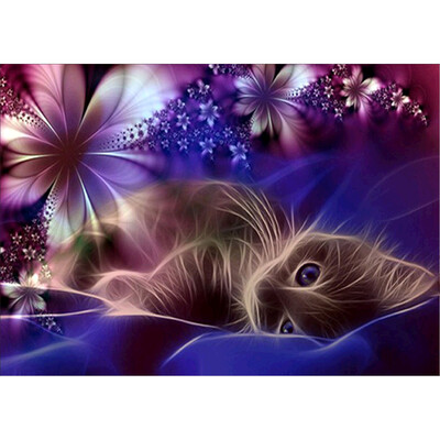 

UpperX Diamond Embroidery 5D DIY Diamond Painting Cross Stitch Kits Cat Animal Mosaic Pattern Arts And Crafts Gift