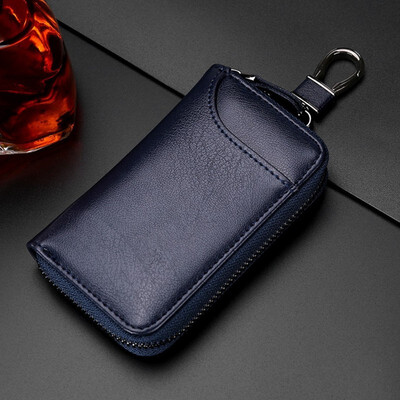 

Car key bag mens waist hanging leather female card bag multi-functional fashion key button