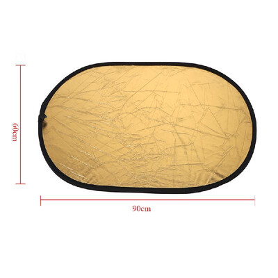 

236 354"60 90cm Handhold Multi Collapsible Portable Ellipse Light Reflector for Photography 2in1 Gold&Silver