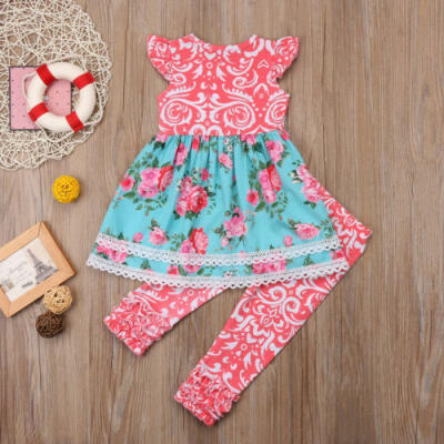 

Summer Newborn Baby Girl Cotton Romper JumpsuitPants 2Pcs Outfits Clothes Set