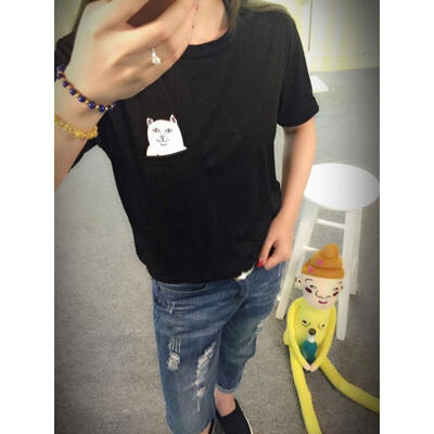 

Summer Womens Casual Tops Blouse Short Sleeve Crew Neck Floral T-Shirt Ladies