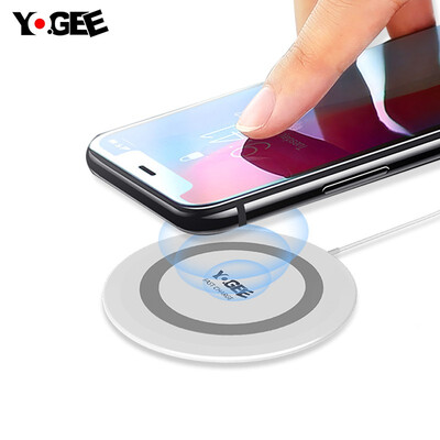 

YOGEE Wireless Fast Charging Charger for iPhone 8 X for Samsung Note8 S8 Plus Nexus 5 6 Ultra-Thin Qi Waterproof Mini Pad