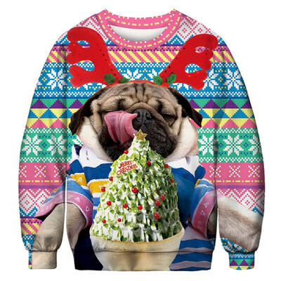 

2018 New Mens&Womens Christmas Collection 3D Printed Sweater Mens Hoodie Long Sleeve Womens Pullover BFT042