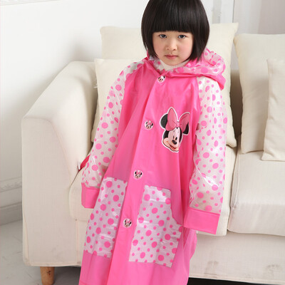 

Disney Disney raincoat children with book bag bit thickened cartoon child poncho YQ1008 pink M code