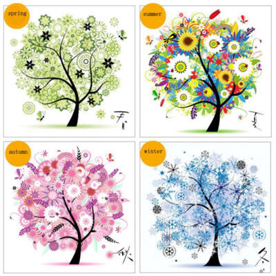 

Seasons Tree DIY 5D Diamond Embroidery Painting Cross Stitch Craft Home Decor