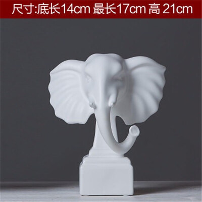 

Nordic simple black&white ceramic elephant head figurine creative porcelain animal crafts ornaments home accessories