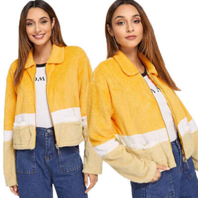 

Fashion Womens Ladies Warm Teddy Bear Fleece Tops Zip Up Jacket Outdoor Coats US